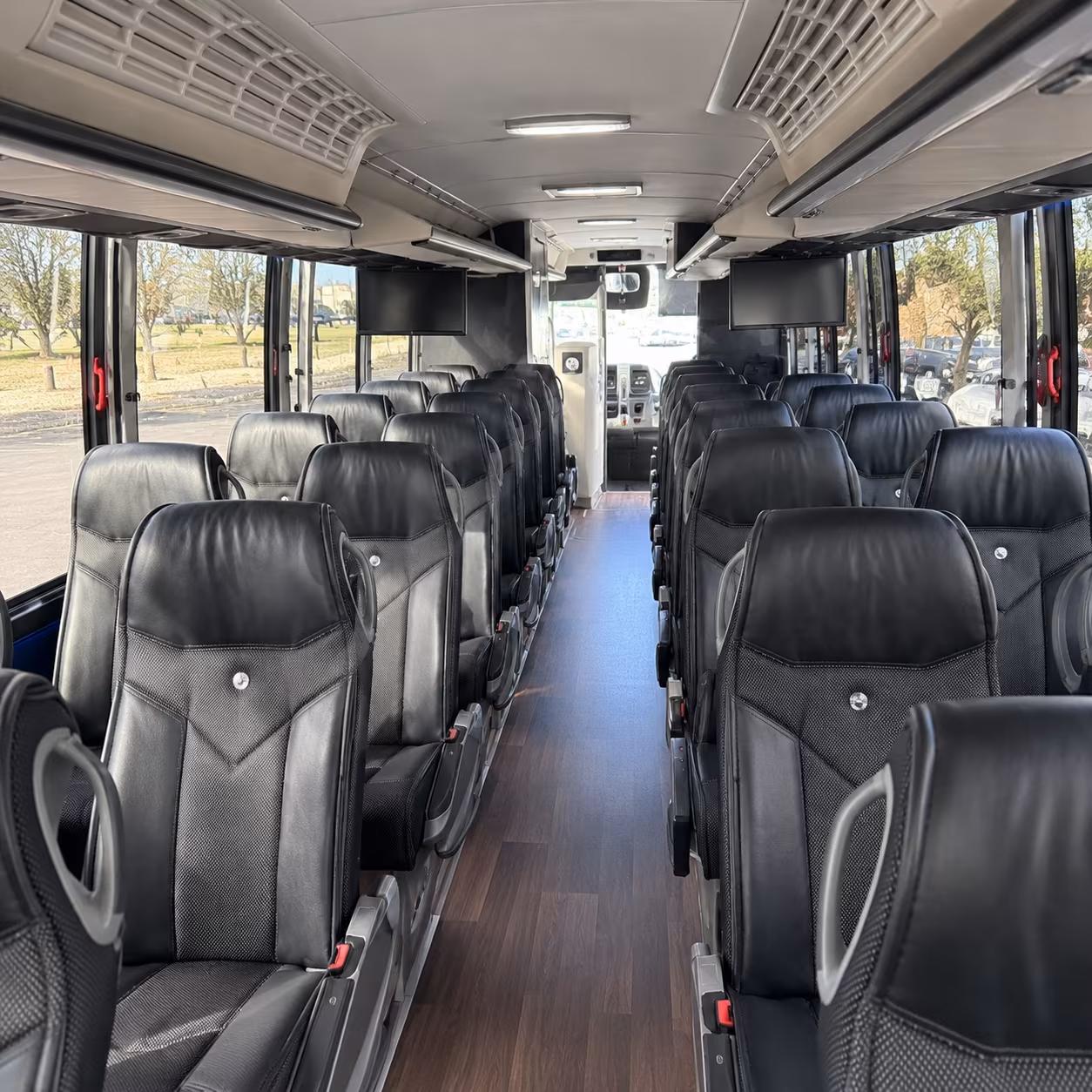 charlottesville charter bus rental interior