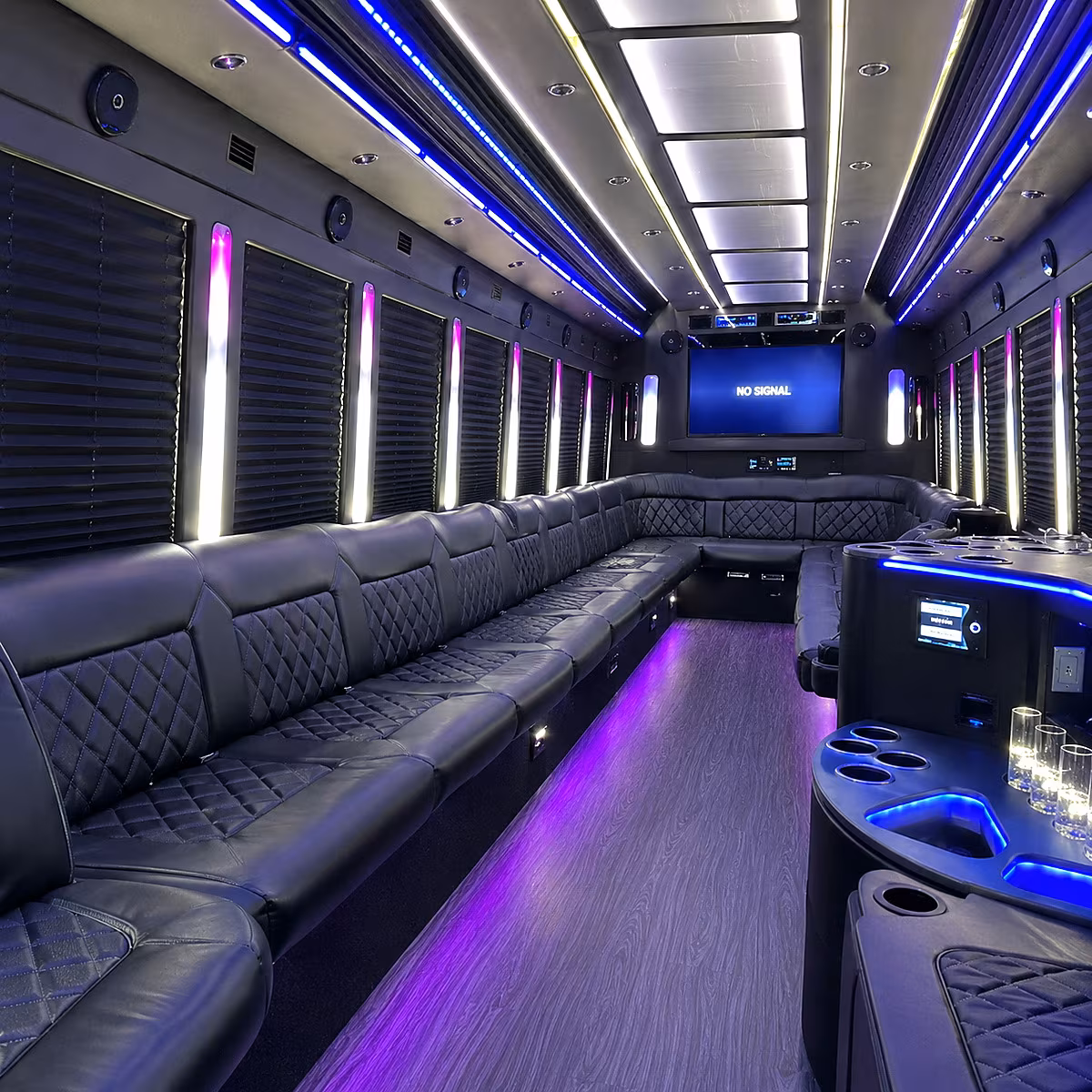 harrisonburg 30 passenger party bus inside