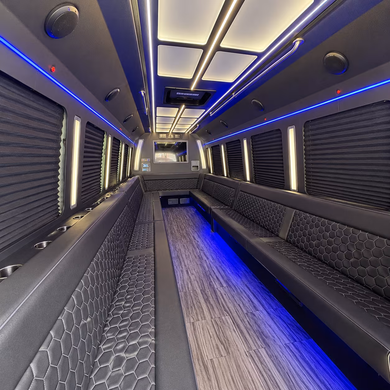 harrisonburg 30 passenger party bus interior