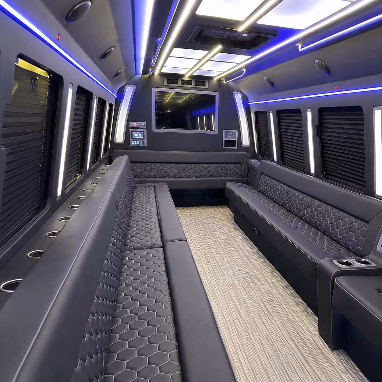 harrisonburg 40 passenger party bus inside