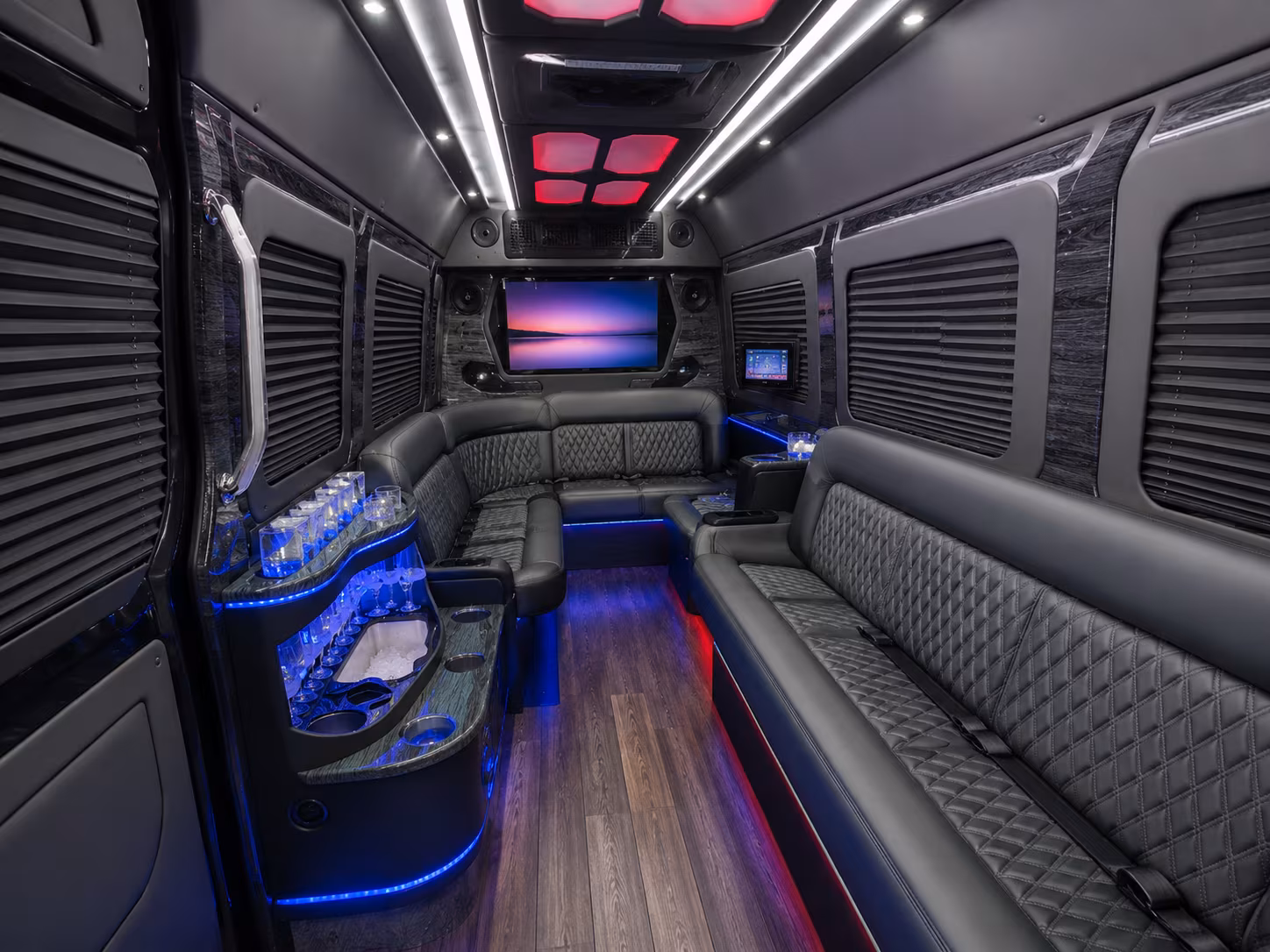 harrisonburg 50 passenger party bus inside