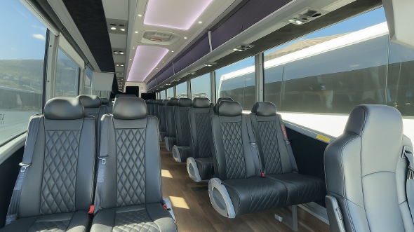 Interior of Charter Bus Company Norfolk's 15 Passenger Minibus in Norfolk