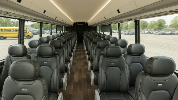 Interior of Charter Bus Company Norfolk's 20 Passenger Mini bus in Norfolk