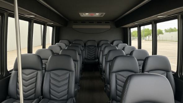 Interior of Charter Bus Company Norfolk's 25 Passenger Mini bus in Norfolk