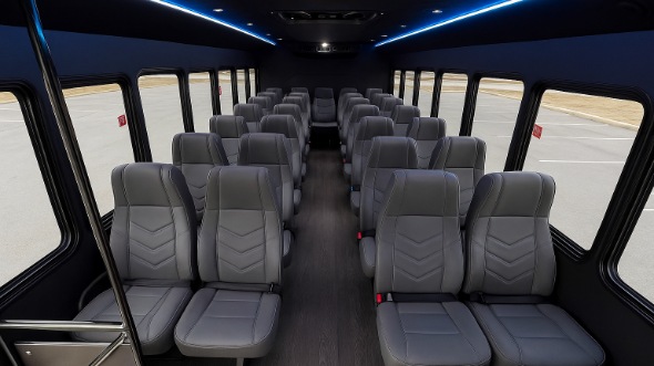 Interior of Charter Bus Company Norfolk's 28 Passenger Mini bus in Norfolk