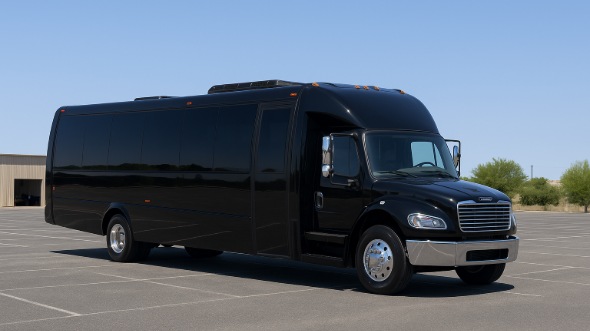 Exterior of Charter Bus Company Norfolk's 28 Passenger Mini bus in Norfolk