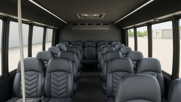 Interior of Charter Bus Company Norfolk's 35 Passenger Minibus in Norfolk