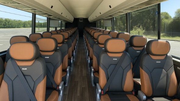 Interior of Charter Bus Company Norfolk's 54 Passenger Charter Bus in Norfolk