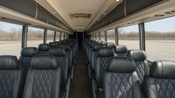 Interior of Charter Bus Company Norfolk's 56 Passenger Charter Bus in Norfolk