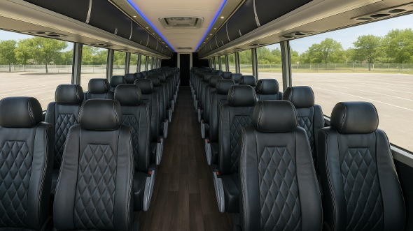 harrisonburg 56 passenger charter bus inside