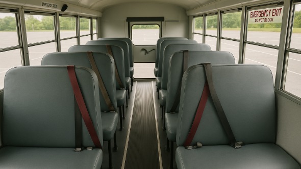 Interior of Charter Bus Company Norfolk's School Bus in Norfolk