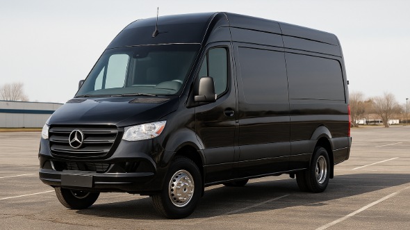 Exterior of Charter Bus Company Norfolk's Sprinter Limo in Norfolk
