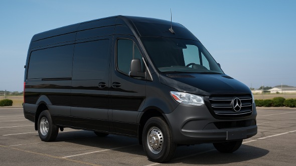 Exterior of Charter Bus Company Norfolk's Sprinter Van Rental With Driver in Norfolk